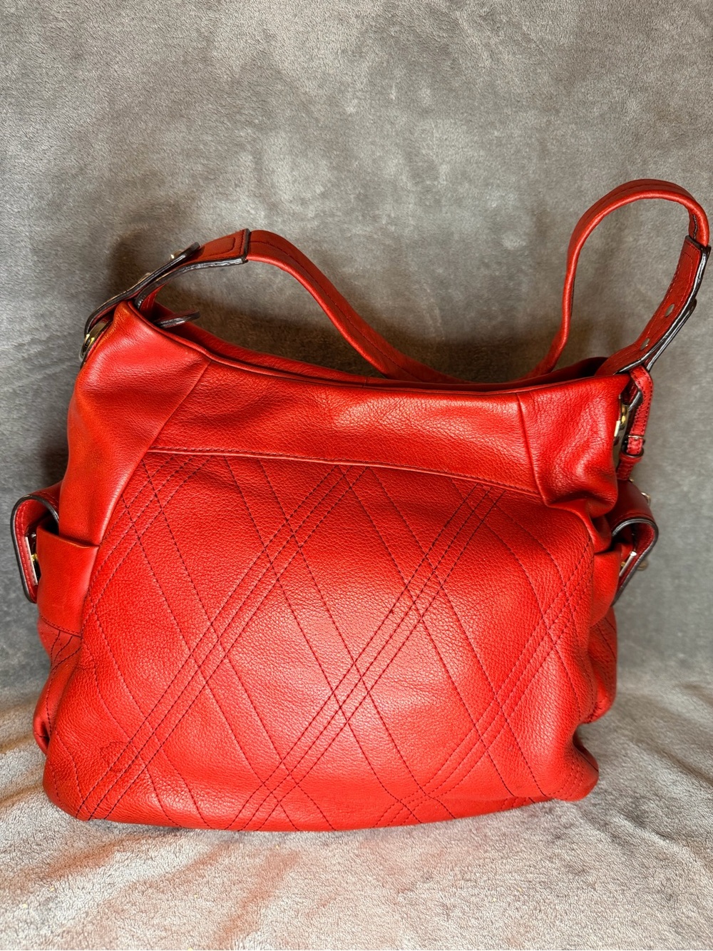 b. makowsky Red Quilted Leather Shoulder Bag - Picture 7 of 12
